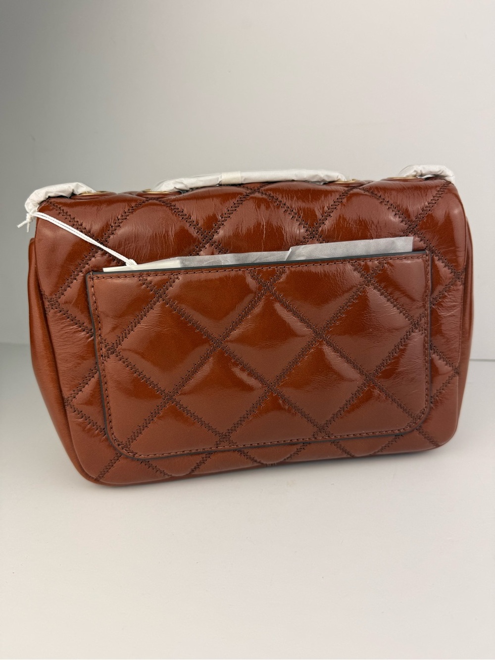 Tory Burch Willa Shine Small Quilted Shoulder Bag Java $645 - Picture 7 of 16